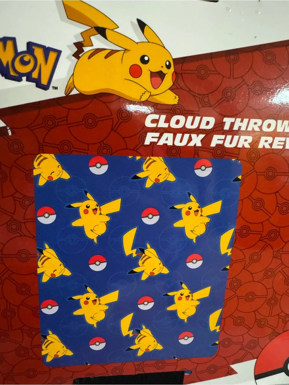 Pokemon Plush Throw Blanket - Blue, Yellow, Gray Pikachu & Poké Ball Design